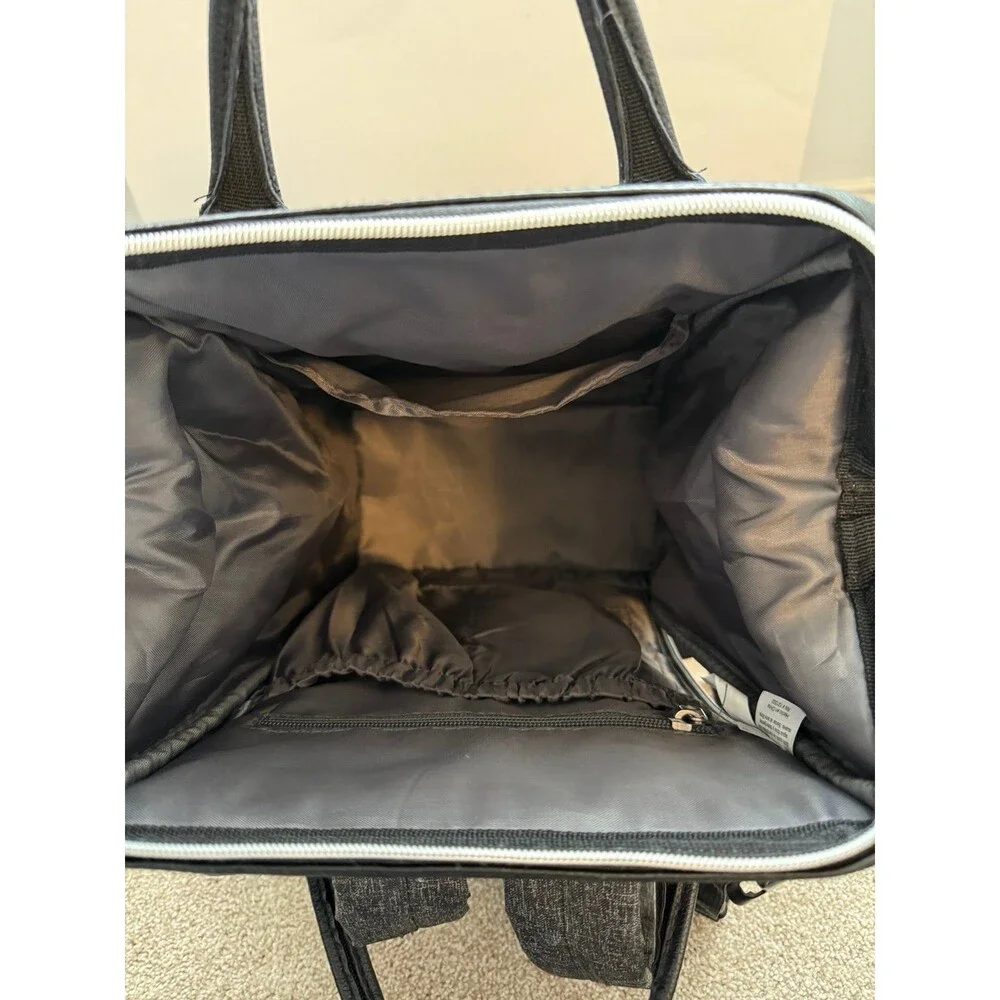 Banana‎ Fish Midi Backpack Diaper Bag Gray Black Insulated Bottle Holder